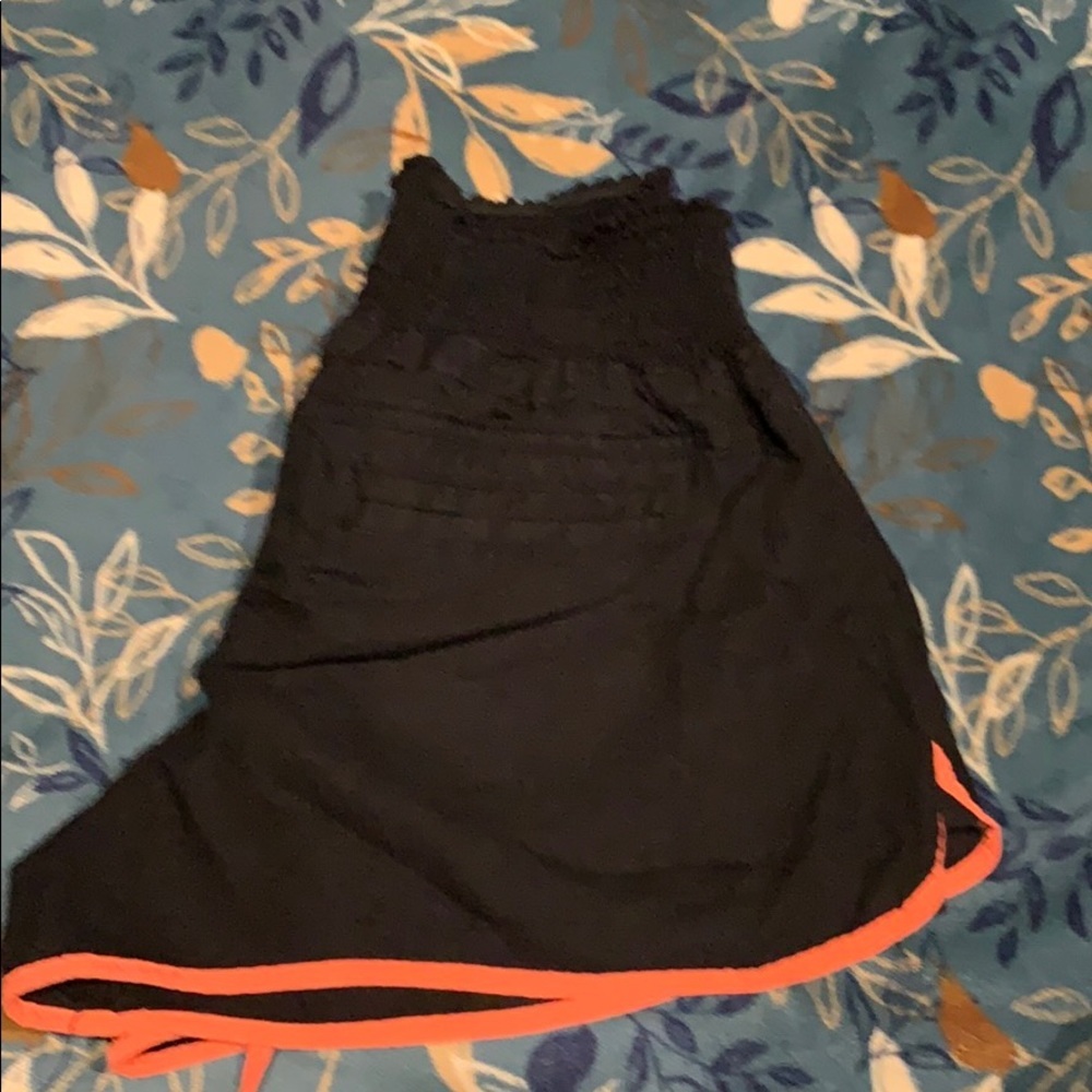 Love Tree Black w/coral linen shorts - Picture 5 of 5